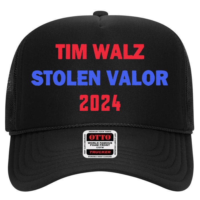 Tim Walz Stolen Valor High Crown Mesh Back Trucker Hat