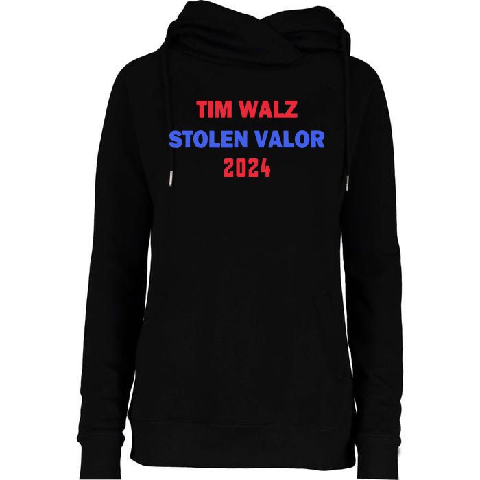 Tim Walz Stolen Valor Womens Funnel Neck Pullover Hood