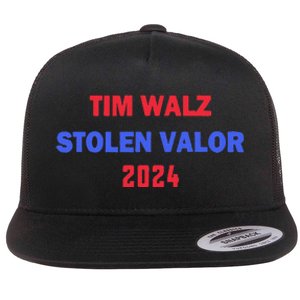 Tim Walz Stolen Valor Flat Bill Trucker Hat