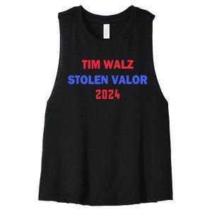 Tim Walz Stolen Valor Women's Racerback Cropped Tank