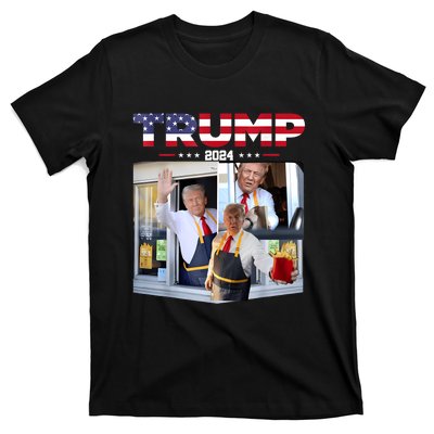 Trump Works The Drive Thru Fast Food Worker French Fries T-Shirt