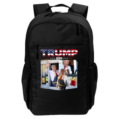 Trump Works The Drive Thru Fast Food Worker French Fries Daily Commute Backpack