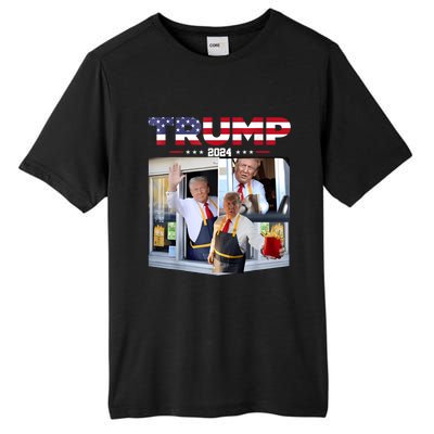 Trump Works The Drive Thru Fast Food Worker French Fries Tall Fusion ChromaSoft Performance T-Shirt