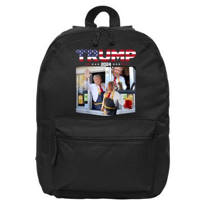 Trump Works The Drive Thru Fast Food Worker French Fries 16 in Basic Backpack