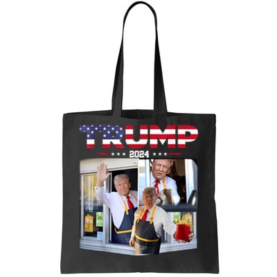 Trump Works The Drive Thru Fast Food Worker French Fries Tote Bag