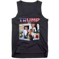 Trump Works The Drive Thru Fast Food Worker French Fries Tank Top