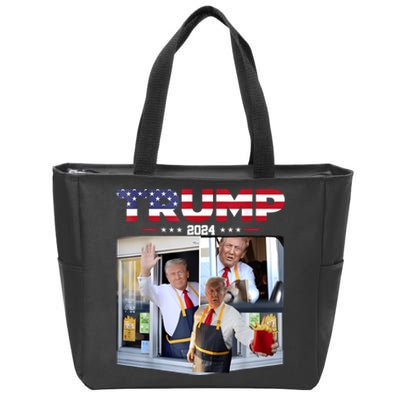 Trump Works The Drive Thru Fast Food Worker French Fries Zip Tote Bag