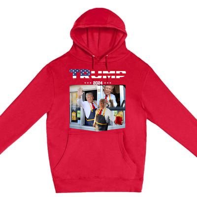 Trump Works The Drive Thru Fast Food Worker French Fries Premium Pullover Hoodie