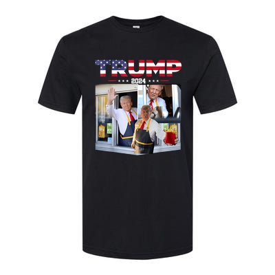 Trump Works The Drive Thru Fast Food Worker French Fries Softstyle CVC T-Shirt