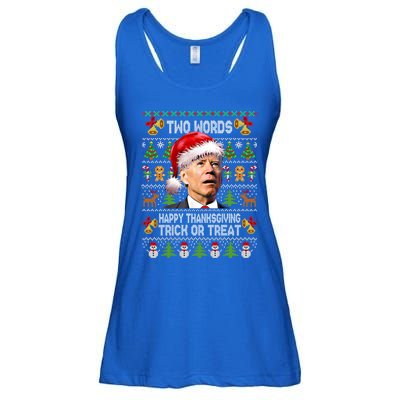 Two Words Trick Or Treat Joe Biden Christmas Sweaters Gift Ladies Essential Flowy Tank