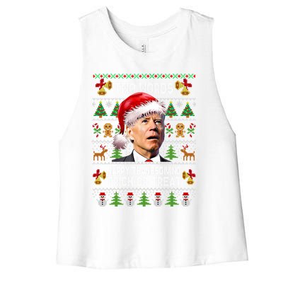 Two Words Trick Or Treat Joe Biden Christmas Sweaters Gift Women's Racerback Cropped Tank