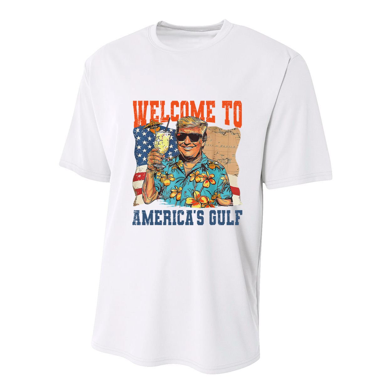 Trump Welcome To AmericaS Gulf Mexico Youth Performance Sprint T-Shirt