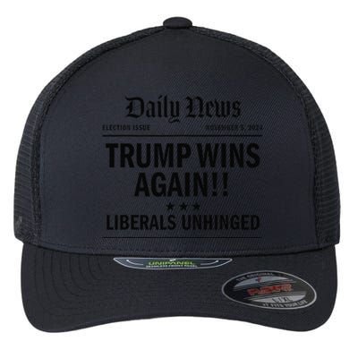 Trump Won Trump Vintage 45 47 President Election Trump 2024 Flexfit Unipanel Trucker Cap