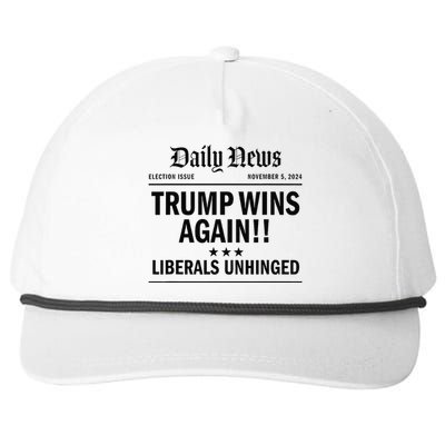 Trump Won Trump Vintage 45 47 President Election Trump 2024 Snapback Five-Panel Rope Hat