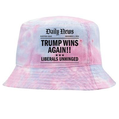 Trump Won Trump Vintage 45 47 President Election Trump 2024 Tie-Dyed Bucket Hat