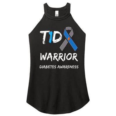 T1d Warrior Type 1 Diabetes Awareness Blue Ribbon Women’s Perfect Tri Rocker Tank