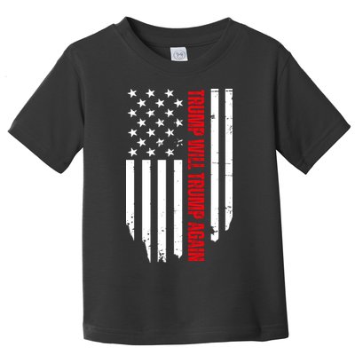 Trump Will Trump Again USA Vintage Flag Toddler T-Shirt