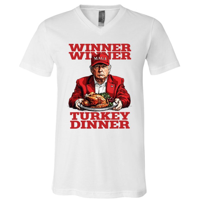 Trump Winner Turkey Dinner Thanksgiving Daddys Home V-Neck T-Shirt