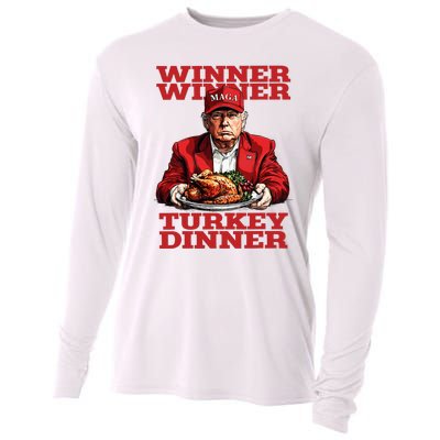 Trump Winner Turkey Dinner Thanksgiving Daddys Home Cooling Performance Long Sleeve Crew