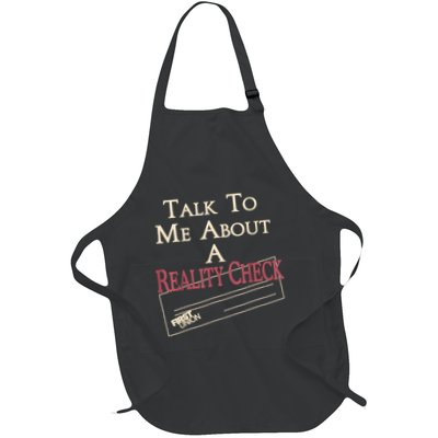 The Whitelotus Talk To Me About A Reality Check Full-Length Apron With Pockets