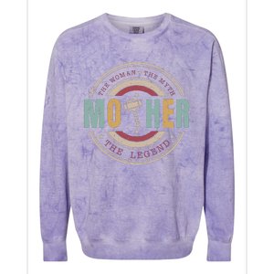 The Woman The Myth The Legend Mother Mother's Day Mathor Colorblast Crewneck Sweatshirt