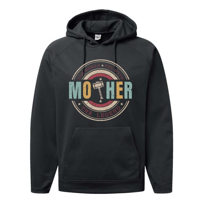 The Woman The Myth The Legend Mother Mother's Day Mathor Performance Fleece Hoodie