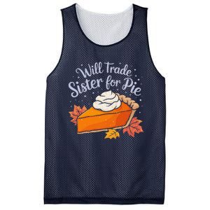 Thanksgiving Will Trade Sister For Pie Fall Mesh Reversible Basketball Jersey Tank