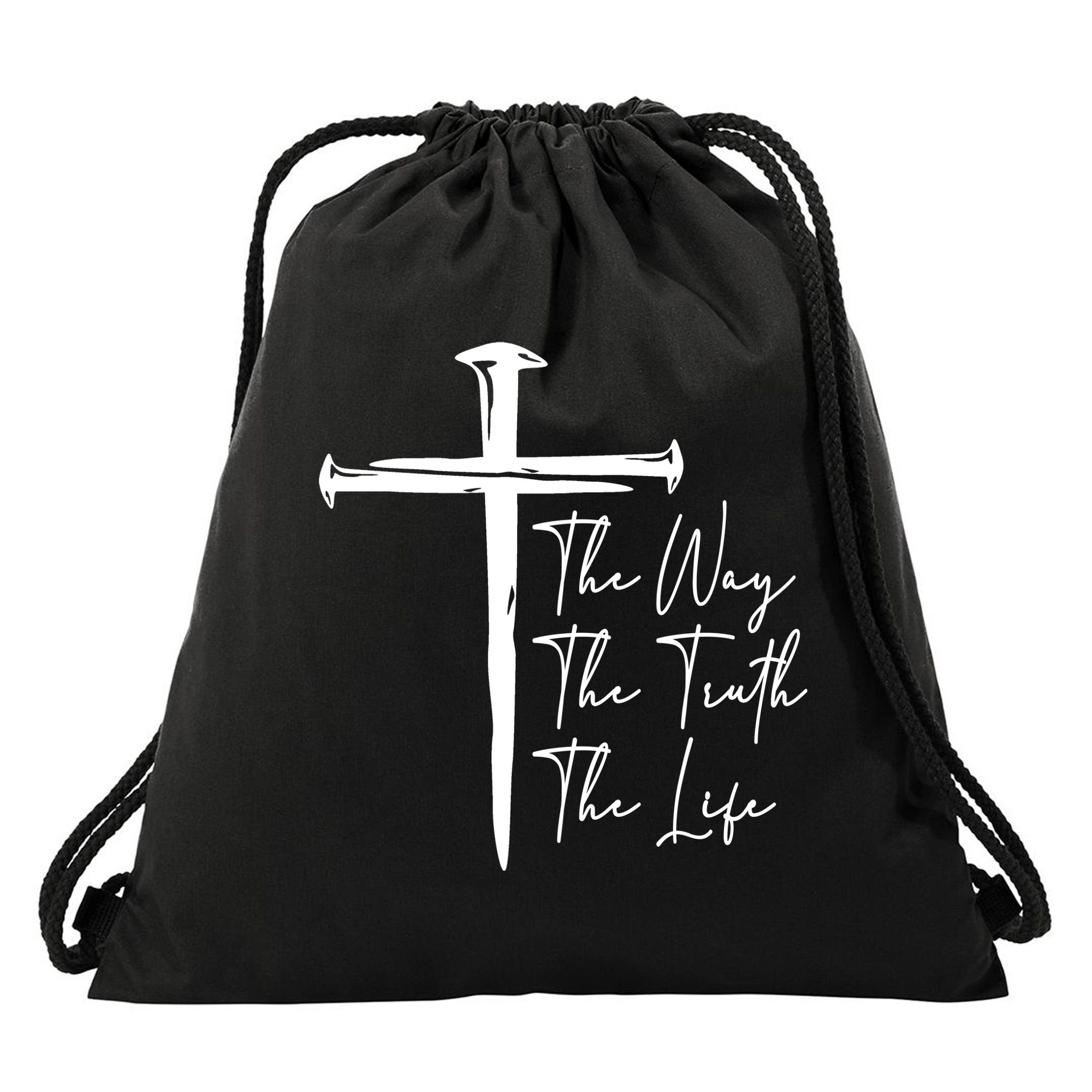 The Way The Truth The Life Drawstring Bag