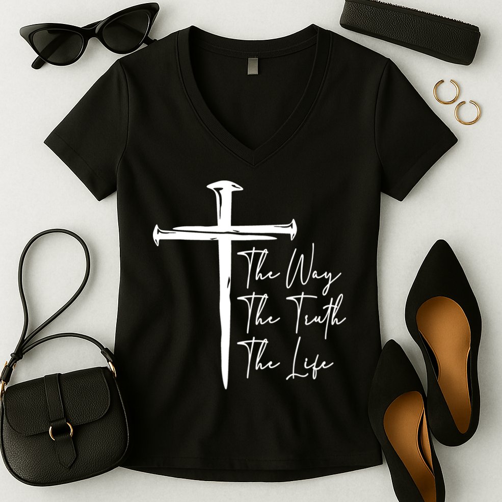 The Way The Truth The Life Women's V-Neck T-Shirt