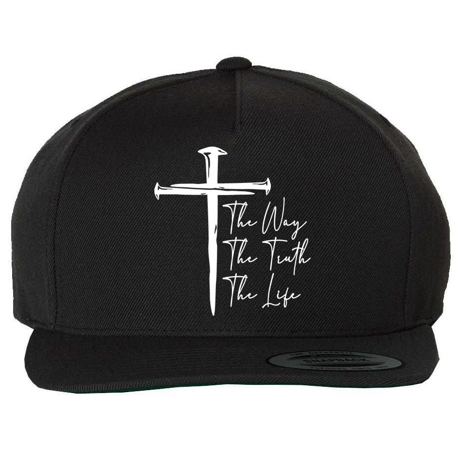 The Way The Truth The Life Wool Snapback Cap