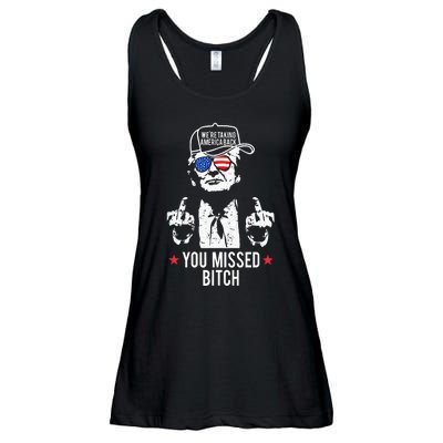 Trump WeRe Taking America Back You Missed Bitch Tank Top Ladies Essential Flowy Tank