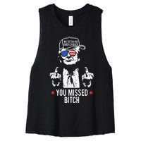 Trump WeRe Taking America Back You Missed Bitch Tank Top Women's Racerback Cropped Tank