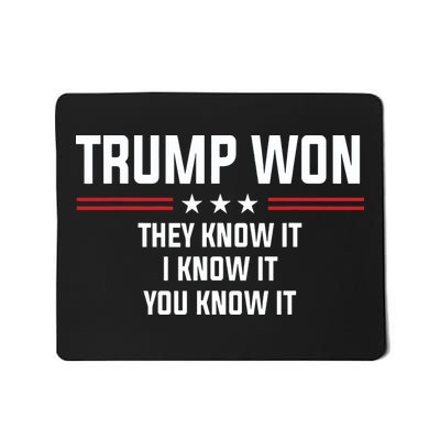 Trump Won They Know It I Know It You Know Mousepad