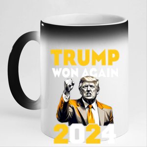 Trump Won Trending Political Pennsylvania Trump 2024 11oz Black Color Changing Mug