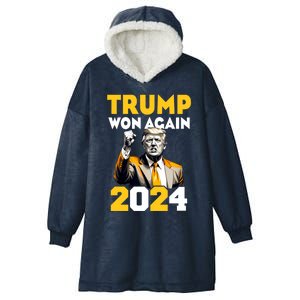 Trump Won Trending Political Pennsylvania Trump 2024 Hooded Wearable Blanket