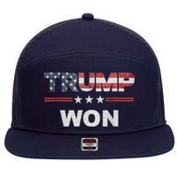 Trump Won 7 Panel Mesh Trucker Snapback Hat