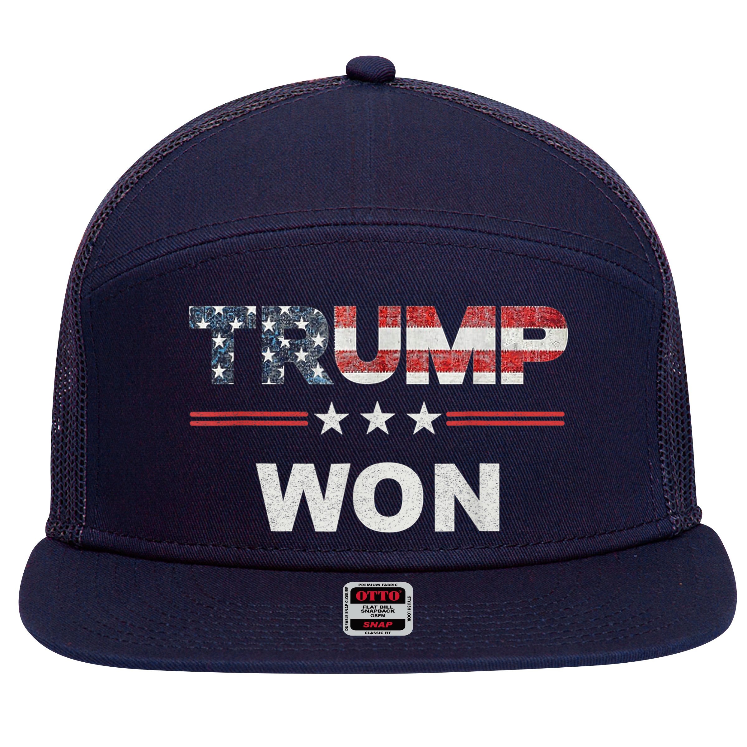 Trump Won 7 Panel Mesh Trucker Snapback Hat
