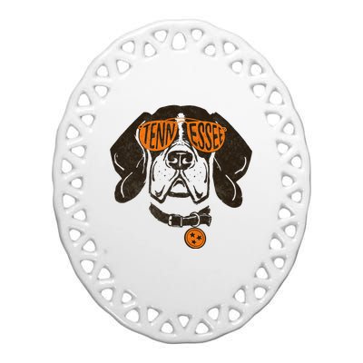 Tennessee Women Tn Dog State Flag Tn Lover Outfit Ceramic Oval Ornament