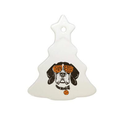 Tennessee Women Tn Dog State Flag Tn Lover Outfit Ceramic Tree Ornament