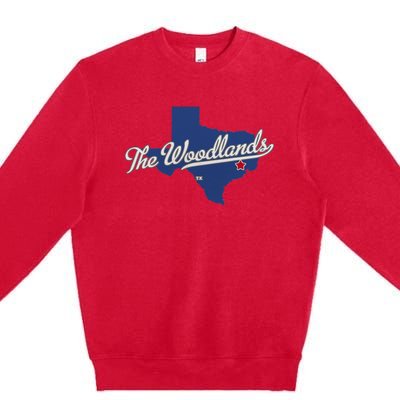 The Woodlands Texas TX Map Premium Crewneck Sweatshirt