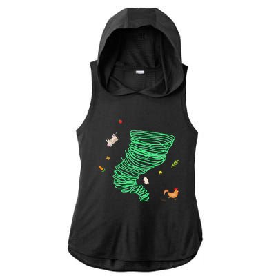 Tornado Weather Twister Hurricane Ladies PosiCharge Tri-Blend Wicking Draft Hoodie Tank