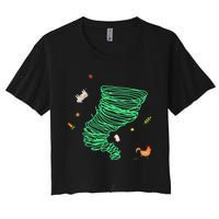 Tornado Weather Twister Hurricane Women's Crop Top Tee