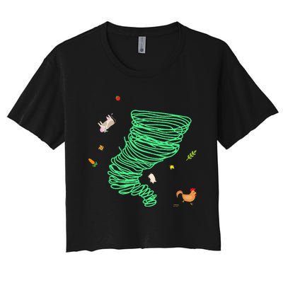 Tornado Weather Twister Hurricane Women's Crop Top Tee