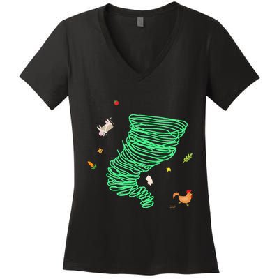 Tornado Weather Twister Hurricane Women's V-Neck T-Shirt