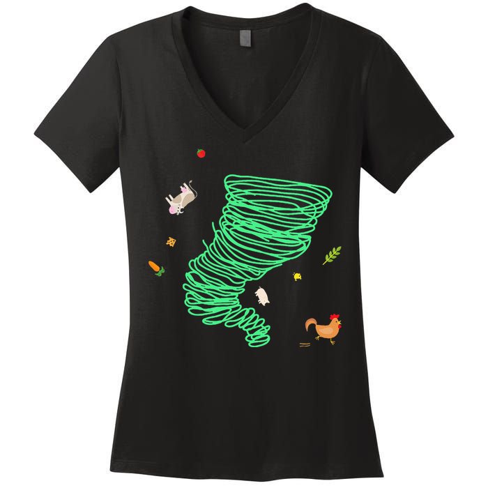 Tornado Weather Twister Hurricane Women's V-Neck T-Shirt