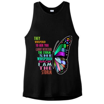 They Whispered To Her You Cannot Withstand The Storm Ladies PosiCharge Tri-Blend Wicking Tank