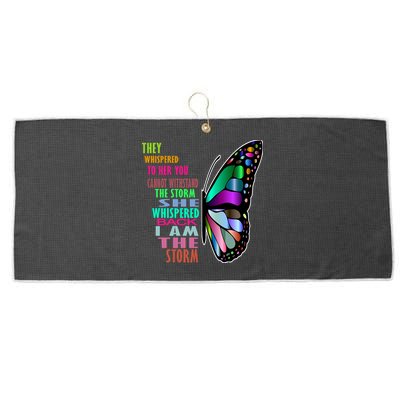 They Whispered To Her You Cannot Withstand The Storm Large Microfiber Waffle Golf Towel