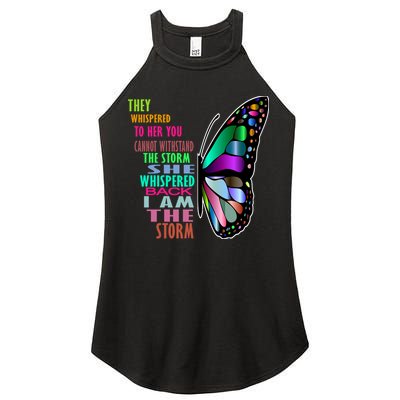 They Whispered To Her You Cannot Withstand The Storm Women's Perfect Tri Rocker Tank