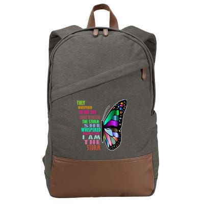 They Whispered To Her You Cannot Withstand The Storm Cotton Canvas Backpack