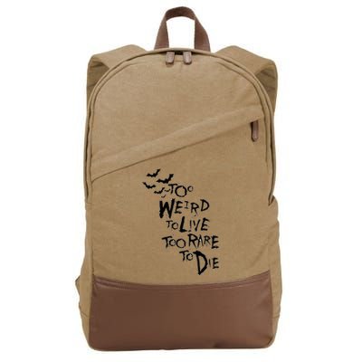 Too Weird To Live Rare To Die Hunter Thompson Cotton Canvas Backpack
